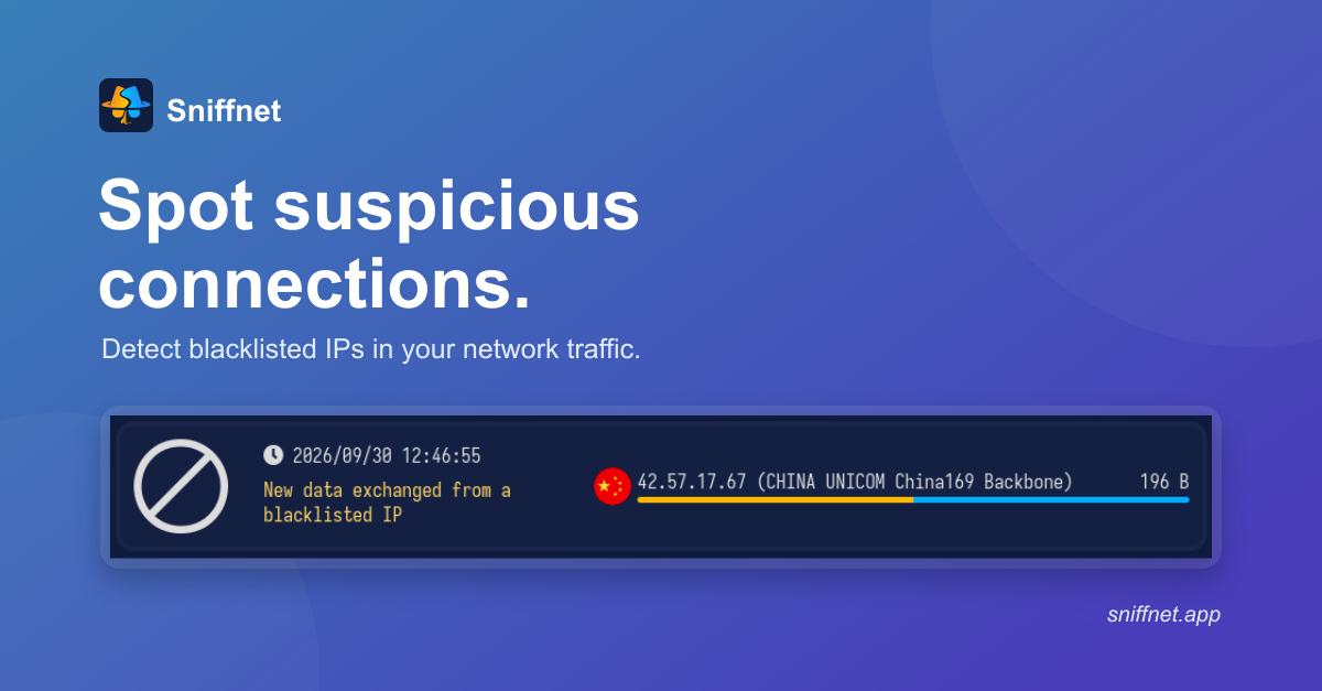 Spot suspicious connections with Sniffnet
