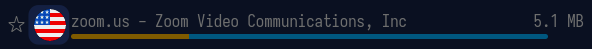 Sniffnet network host entry showing its country flag