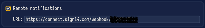 Sniffnet remote notification settings with a webhook endpoint URL